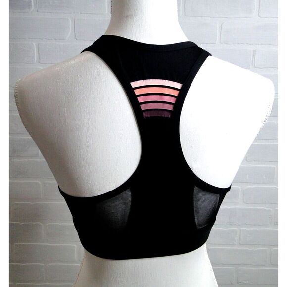 Vs‎ pink ultimate lightly lined Racerback sport bra Small Black Ombre Striped - Picture 3 of 5